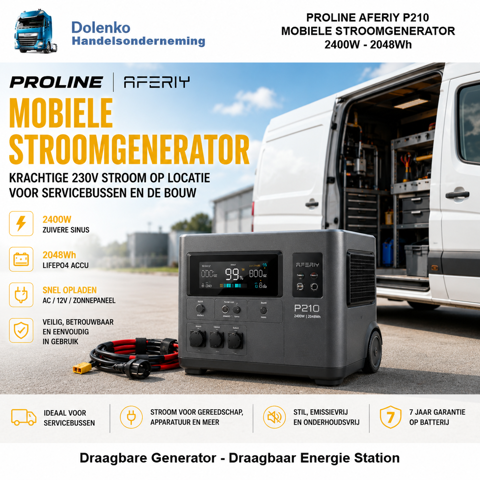 PROLINE AFERIY P210 – Mobiele stroomgenerator 2400W / 2048Wh