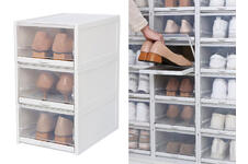 Fedec Stapelbare Schoenenboxen - Transparant - 3 Stuks