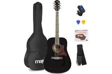 MAX SoloJam Western akoestische gitaar starterset - 4/4 - Zwart