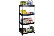 Nexxt Multifunctionele Trolley - 4 Laags - 40 x 15 x 88 cm - Zwart