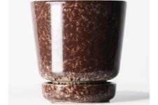 HEMA Bloempot â 11x12cm keramiek spikkels bruin
