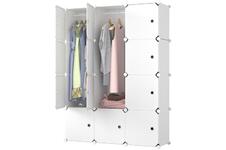 Lowander Torino Kunststof Kledingkast - Vakkenkast - 3x4 - Wit - 148 Ã 111 Ã 37 cm