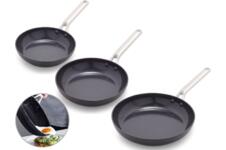 Greenpan Omega Set van 3 Keramische Pannen | Hard Anodized Ceramic | Ø 20, 24 & 28 cm