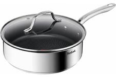 Tefal Hapjespan 24 cm met Glazen Deksel - Rvs