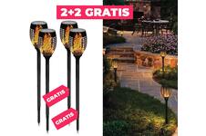 Tuinlamp Solar Fakkel XL Met Vlameffect - Vandaag 2+2 GRATIS!