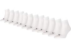 Puma Quarter Sokken Plain 12-pack Wit