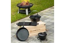 Hi Dutch Oven set - 9 Delige Gietijzeren set - Met opbergkist