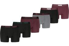 Puma Boxershorts 6-pack Black / Burgundy / Grey
