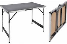 Hi Campingtafel Verstelbaar en Opvouwbaar - Zwart en Zilver