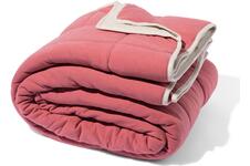 HEMA Bedsprei 260x235cm jersey beige-rood