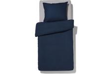 HEMA Dekbedovertrek 140x200/220cm zacht katoen donkerblauw