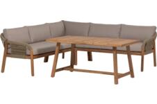 WOOOD Taro Tuin Low Dining Loungeset | FSC Acaciahout | Naturel