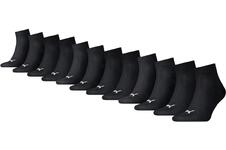 Puma Quarter Sokken Plain 12-pack Zwart